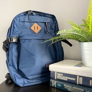 JanSport Main Campus Backpack, Navy Blue, with 15 inch Laptop Sleeve
